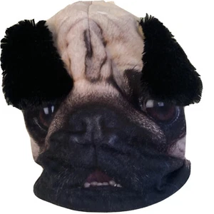 Youth Girls Pug Puppy Dog Winter Hat Beanie Photo One Size - Picture 1 of 7
