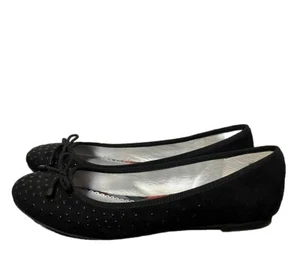 Arizona Jeans Flats Womens 7 Black Beaded Polka Dots Ballet Shoes Textile Loafer - Picture 1 of 10