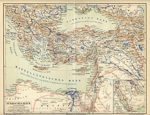 1893 Antica Mappa = REGNO TURCO = OLD MAP - Picture 1 of 1