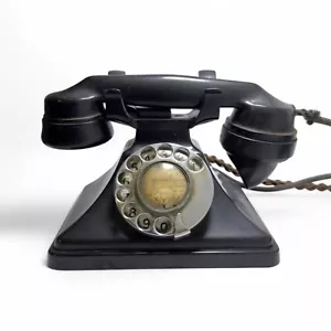 Vintage Black Rotary Phone with Original Cord - Picture 1 of 7