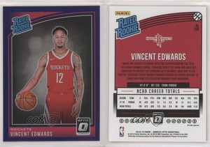 2018-19 Panini Donruss Optic Rated Purple Prizm Vincent Edwards #165 Rookie RC