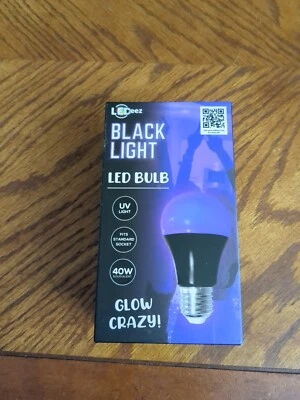 LED Black Light Bulb Neon UV  40W Standard Socket Fit. Indoor Use. New. LEDeez - Image 1 of 4