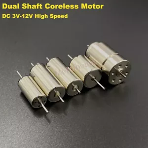 Mini Micro Round Coreless Motor Engine Double Dual Shaft DC 6V-12V High Speed - Picture 1 of 15