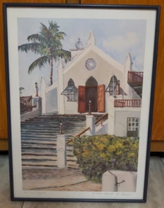 De colección Iglesia de San Pedro Bermudas Firmado/Numerado Impresión por Angela 64/500 Enmarcado - Imagen 1 de 5