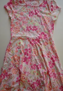 Girls Childrens Place Size Large 10/12 Dress Pink Flowers Short Sleeves Casual - Picture 1 of 13