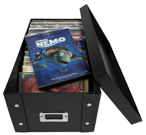 CheckOutStore Black DVD Cases Snap Button Storage Box (Holds 25 Cases) Lot - Afbeelding 1 van 3