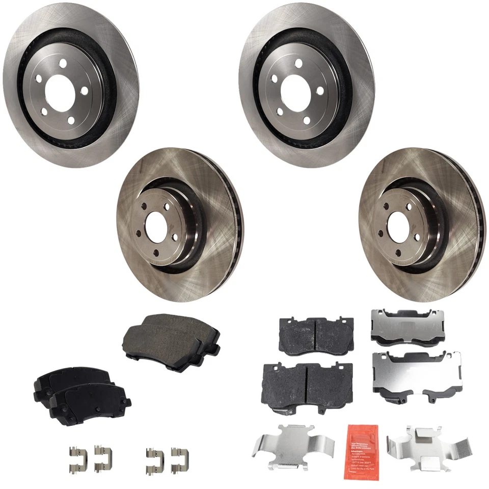 Kit de rotores y pastillas de disco de freno delanteros y traseros para Ford Mustang 2015 2016 2017-2020 Foto 1 de 4