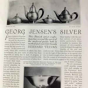 George Jensen Silver Art Print Article 1924 Original Rare Antique Teevan - Picture 1 of 9