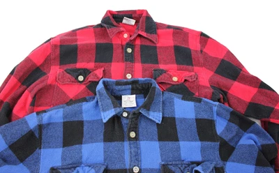 Rothco Men's size Large Vintage Distressed Red Blue Flannel Shirts Lot of 2 - Image 1 of 4