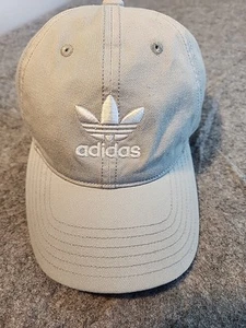 Adidas Originals Hat Cap Baseball Trefoil Strapback Adjustable Unisex Tan Beige - Picture 1 of 8