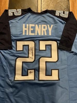 Jersey Derrick Henry Tennessee Titans Personalizado Beckett Autenticado Foto 1 de 3