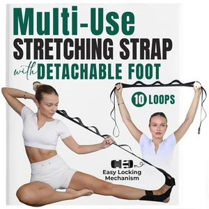 Stretching Strap with Loops and Detachable Foot | Non-Elastic | Leg, Calf & H... - Picture 1 of 7