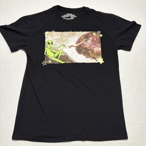 Camiseta The Creation Of Aliens Pintura Mural Talla Grande Estrellas Negras - Imagen 1 de 5