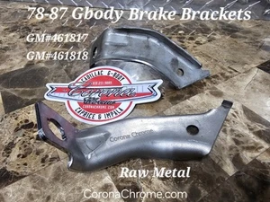 Raw Front Brake Hose BRACKETS - 78-87 GBODY GM# 461817 & 461818 - Picture 1 of 7