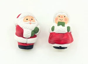Vintage CANDLE COMPLIMENTS Christmas Mr. Santa & Mrs. Claus Candle Huggers Set 2 - Picture 1 of 4