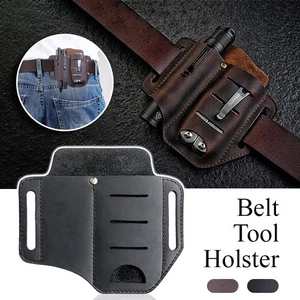 Portaherramientas de cuero genuino para hombre Bolso de cintura Paquete de cinturón Estuche de herramientas de cintura al aire libre * - Imagen 1 de 14