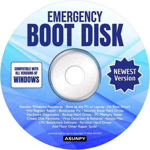 Disco de arranque de emergencia CD DVD PC reparación diagnósticos recuperación para Windows 11, 10,8,7 - Imagen 1 de 4