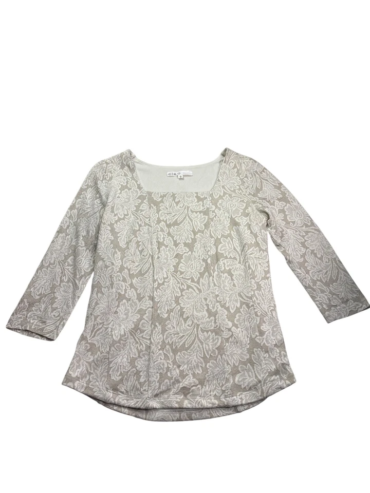 Vtg Y2K Cleo Floral Pattern Top XS Sparkle Fairy Whimsical Cottage Square Neck - Image 1 of 4