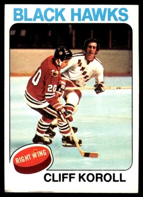 1975-76 Topps CLIFF KOROLL #139 Chicago Blackhawks no creases - Image 1 of 2