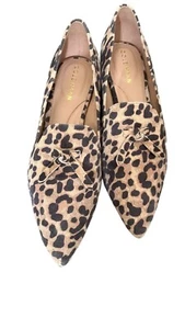 Mocassini Cole Haan animalier stampa leopardata marrone scamosciato ballerine viola 8B punta - Foto 1 di 6