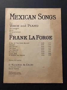 Canzoni messicane vintage spartiti Frank La Forge 1927 - Foto 1 di 4