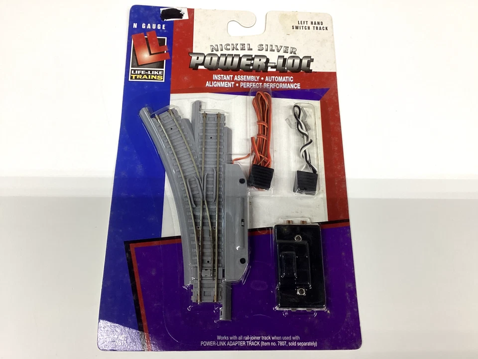 Life Like #7811 N scale nickel silver Power Lock automatic left hand switch - Image 1 of 1