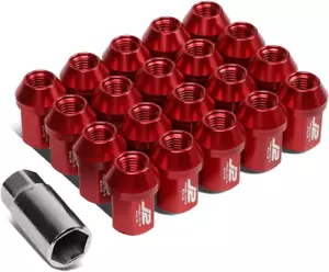 7075 Aluminum Red M12 X 1.5 20Pcs L: 35Mm Close End Lug Nut W/So - Picture 1 of 12