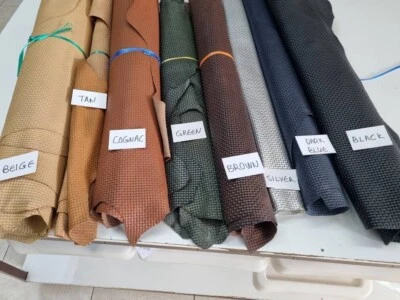 Cow leather embossed, Genuine printed cowhide skin, knitted / mat effect 3 oz - Image 1 of 4