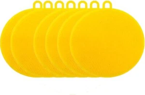Silicone Dish Scrubber, Kitchen Sponges, Sponge,Dish Brush, Yellow  - Picture 1 of 7