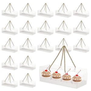 20 Pack Clear Roll Cake Box Swiss Roll Cake Box With Handles And Paperboard R... - Picture 1 of 7