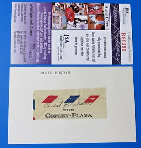 ERNIE BONHAM SIGNED ERNEST ~ CUT ON 3X5 ~ 1943 NY YANKEES D.1949 ~ JSA R85386 - Picture 1 of 1