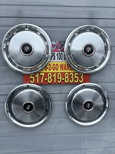 1974-77 Buick Lesabre Century Estate Wagon Set 4 Used oem Hubcaps 15”Red Accent - Picture 1 of 15