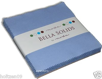 Bella Solids Baby Blue Moda Charm Pack 42 5" 100% Cotton Precut Quilt Squares - Image 1 of 2