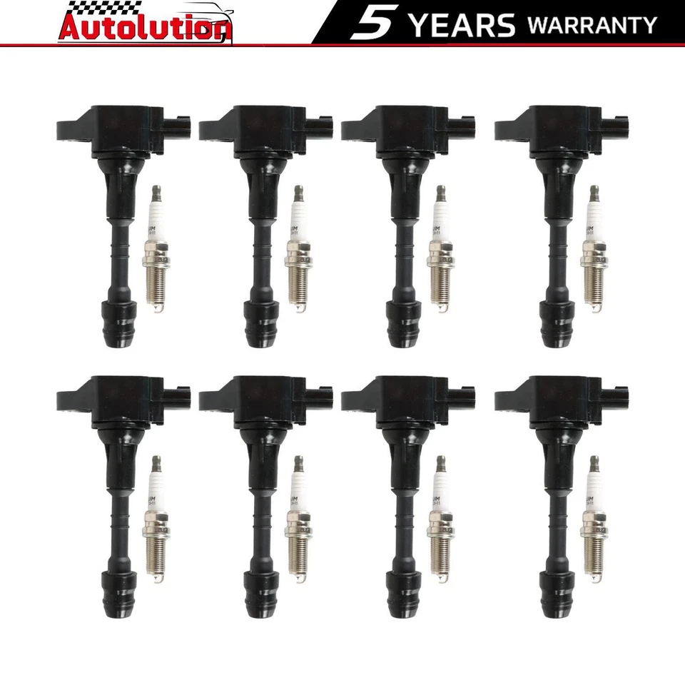 Bobinas de ignição 8 peças UF551 e vela de ignição de irídio para 2008-2012 Nissan Pathfinder - Imagem 1 de 4