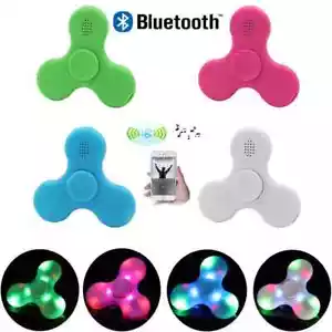 Lettore Musicale Bluetooth Luci LED Antistress Ricaricabile Fidget Spinner - Foto 1 di 16