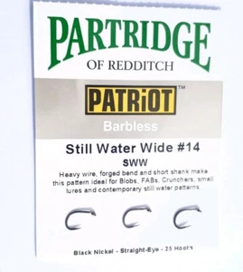 PARTRIDGE STILL WATER WIDE SWW 25 FORELLEN FLIEGENHAKEN - FÜR BLOBS KÖDER UND NASSFLIEGE - Bild 1 von 1