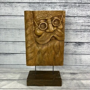 HALLMARK Heritage collection 2018 ~HANDCARVED SANTA Claud WOOD FACE - Picture 1 of 5
