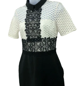 Vestido de mujer Zara de encaje en contraste talla S mezclado negro blanco - Imagen 1 de 11