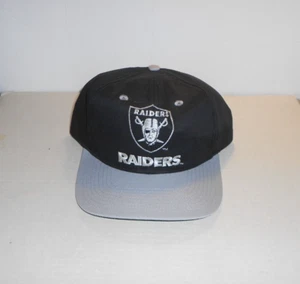 Vintage Los Angeles Oakland Raiders Eastport Snapback Hat Cap NFL Black / Gray - Picture 1 of 4