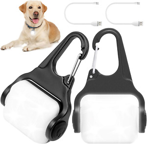 Dog Lights for Night Walking, Clip on USB Rechargeable Dog Collar Light, 3 Light