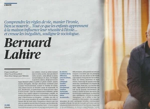 Coupure de presse Interview Bernard Lahire sociologue french press clipping 2019 - Picture 1 of 1