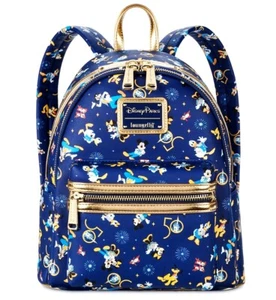 NUEVO CON ETIQUETAS Walt Disney World 50 Aniversario Azul Loungefly Mini Mochila ¡EN MANO!! - Imagen 1 de 3