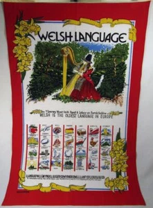 Welsh Language Tea Towel Cotton Recycle Cushion Bags Wall Hanging - Bild 1 von 7