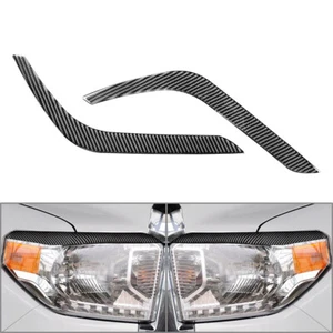 Headlight Eyelids Eyebrow Cover Trim For Toyota Tundra 2014-2021 Black - Picture 1 of 10