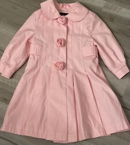 Rothschild Girl's Pink Spring Dress Coat Size 2T~Rosette Detail - Picture 1 of 7