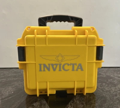 Invicta Yellow Watch Case (3 Slots) - Hard/Rugged Portable Travel Padded Foam - Image 1 of 4