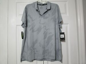 Women's Nike Dri-Fit Gray Print Golf Polo Shirt 884861-012 Sz 2XL NWT $65