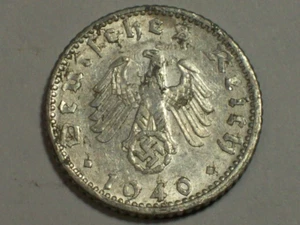1940-D Germany-Third Reich  50 Reichspfennig  KM#96   XF+     SN4895 - Picture 1 of 2
