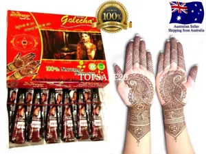 New 100% Natural Golecha Herbal Heena Temparary Body Art Mehandi Cones - Picture 1 of 7