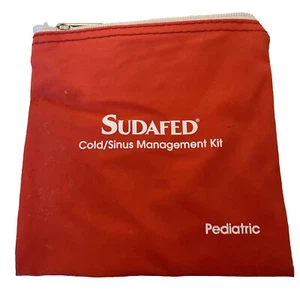 Vintage Sudafed Zipper Pouch Red Empty Promotional Bag - Picture 1 of 5